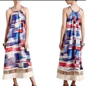 Anthropologie Sonora Colorful Dress SB Sachin & Babi Watercolor Long Flare‎ #cc